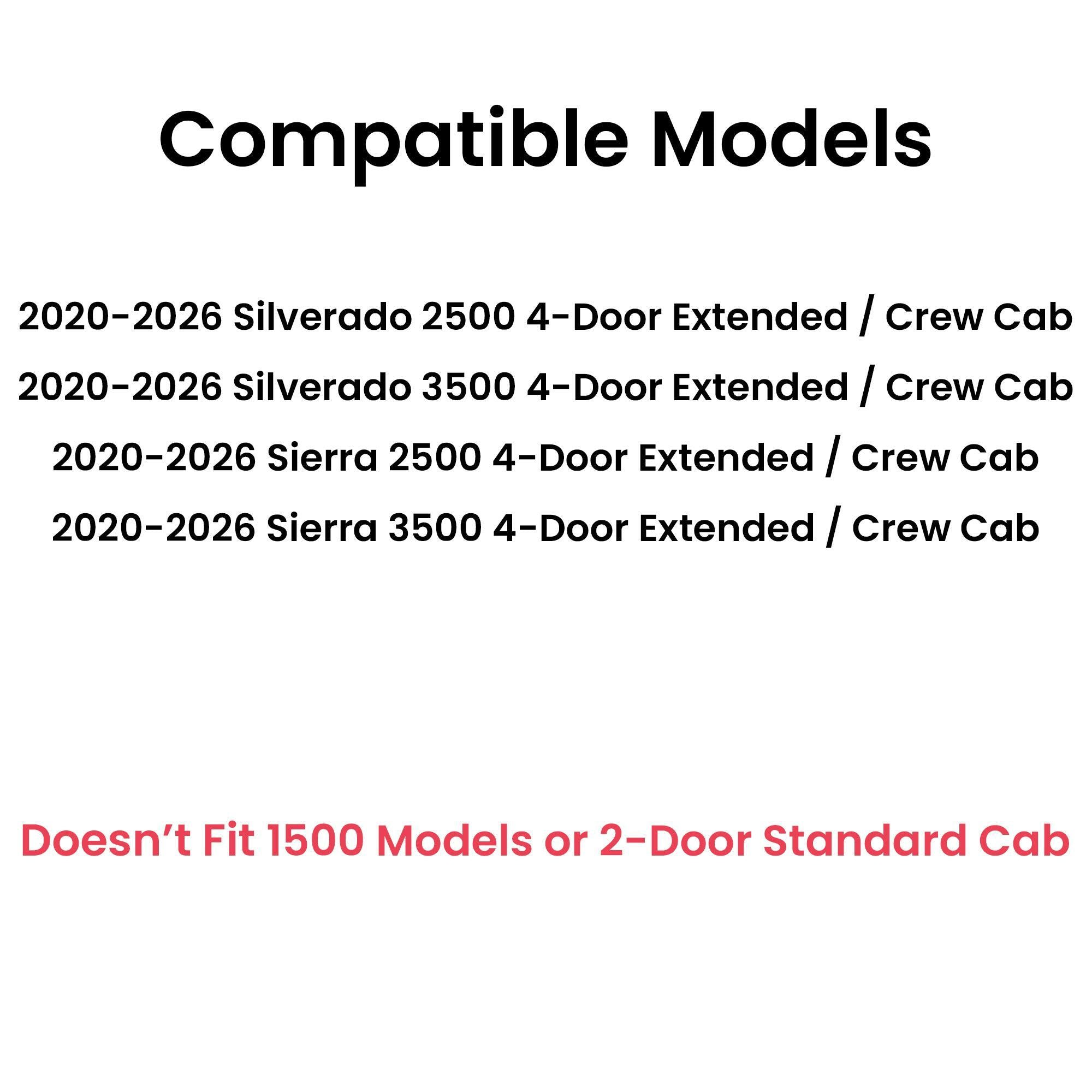 Driver Left Side Front Door Window Door Glass Compatible with Chevrolet Silverado 2500/3500 2020-2026 & GMC Sierra 2500/3500 2020-2026 4-Door Models (Not For 1500)