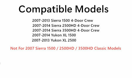 Driver Left Side Rear Door Window Door Glass Compatible with GMC Yukon XL Sierra (2500 3500) 2007-2014 / Sierra 1500 2007-2013 4-Door Models (Not For 2007 Sierra Classic Models)