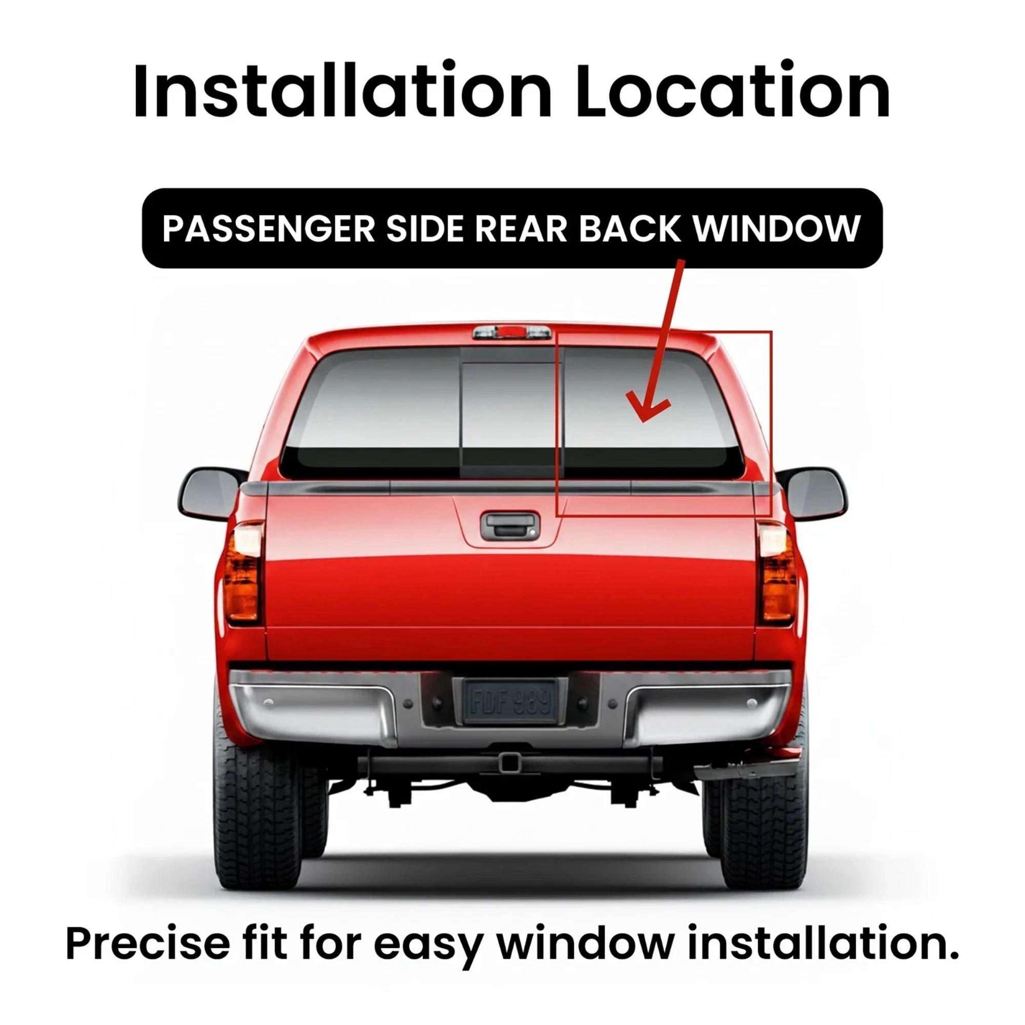 With Free Glue Factory Privacy Tinted Power Slider Passenger Right Side Panel Window Glass Compatible with Ford F-Series F250 F350 F450 F550 2008-2016 & F650 F750 2008-2022 Models