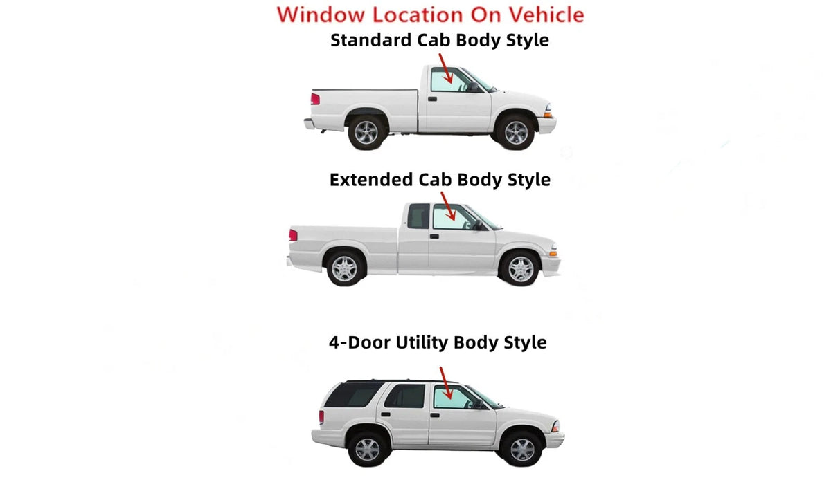 Passenger Right Side Front Door Window Door Glass Compatible with Oldsmobile Bravada/Isuzu Hombre Pickup 1996-2001 Models