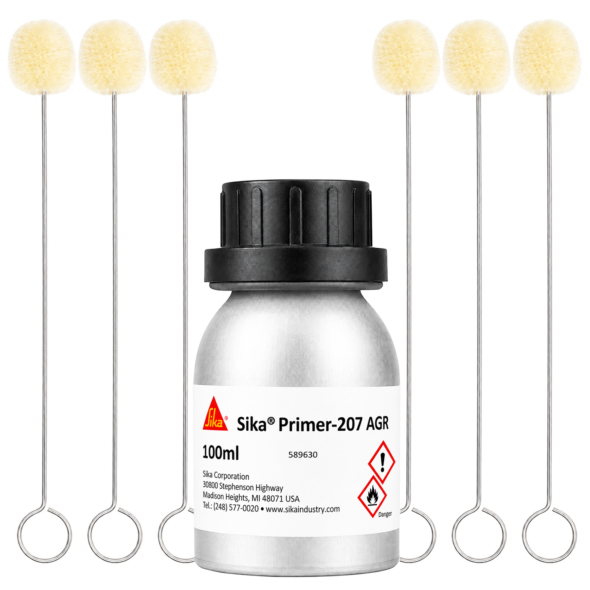 Sika Primer-207 AGR Automotive Glass Adhesion Primer 100 ml + 6 Wool Daubers
